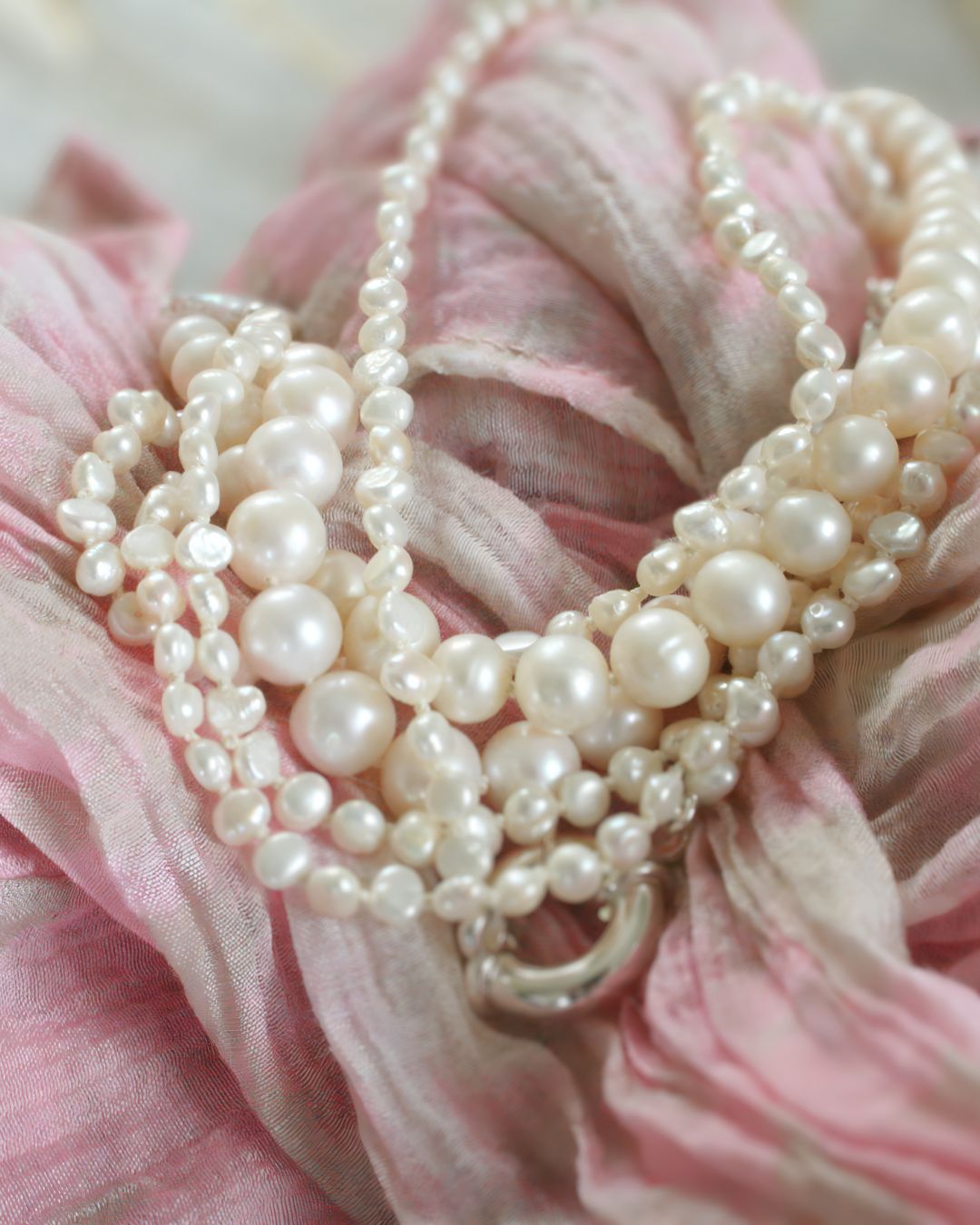 Pearl necklace - sailor (16,5 in)