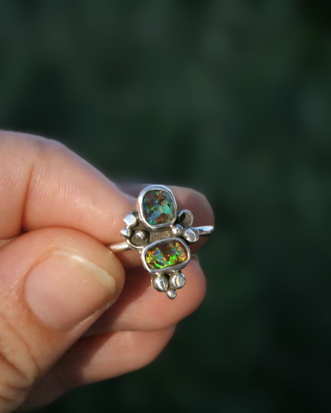 Australian boulder opal - ring (size 7 1/4)