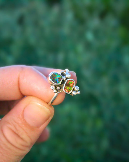 Australian boulder opal - ring (size 7 1/4)