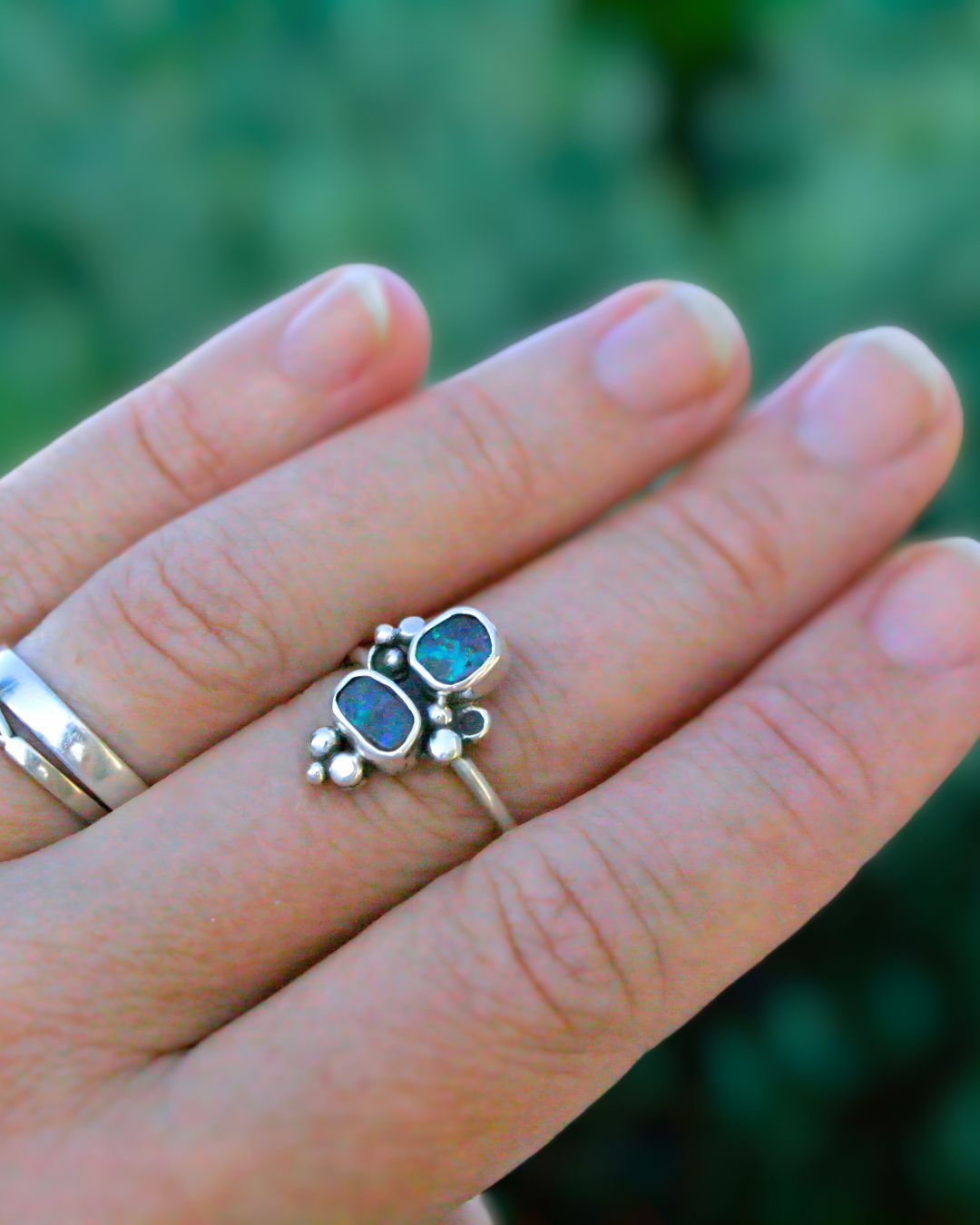 Australian boulder opal - ring (size 7 1/4)