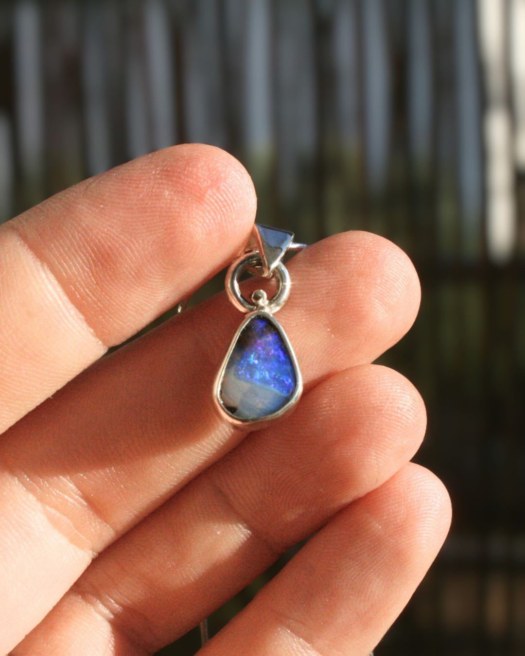 Boulder crystal opal necklace (size 16in)
