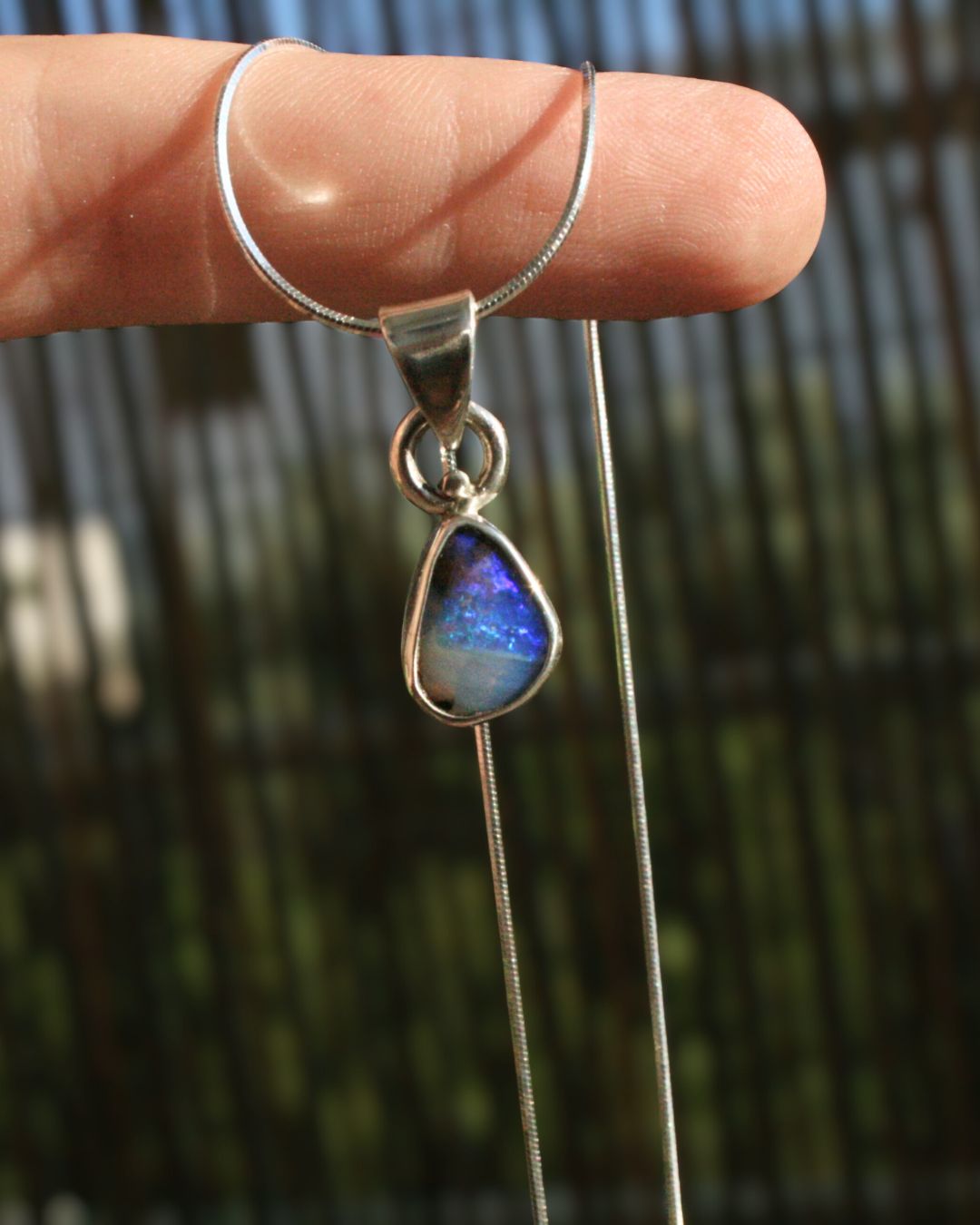 Boulder crystal opal necklace (size 16in)