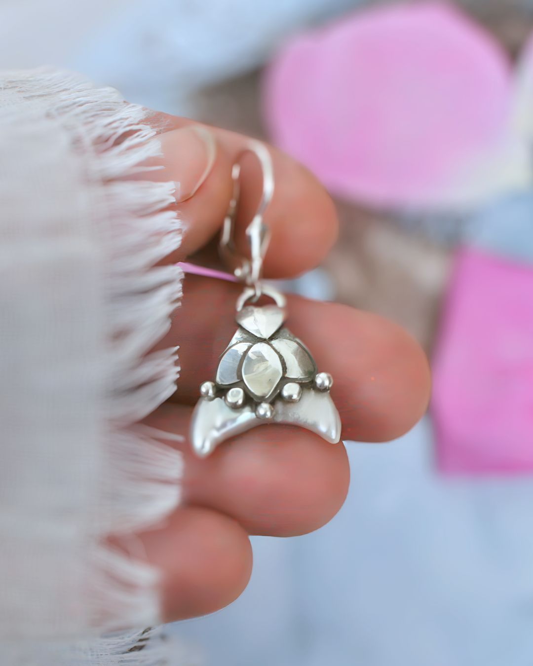 Celestial moon pearl earrings