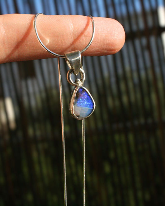 Boulder crystal opal necklace (size 16in)