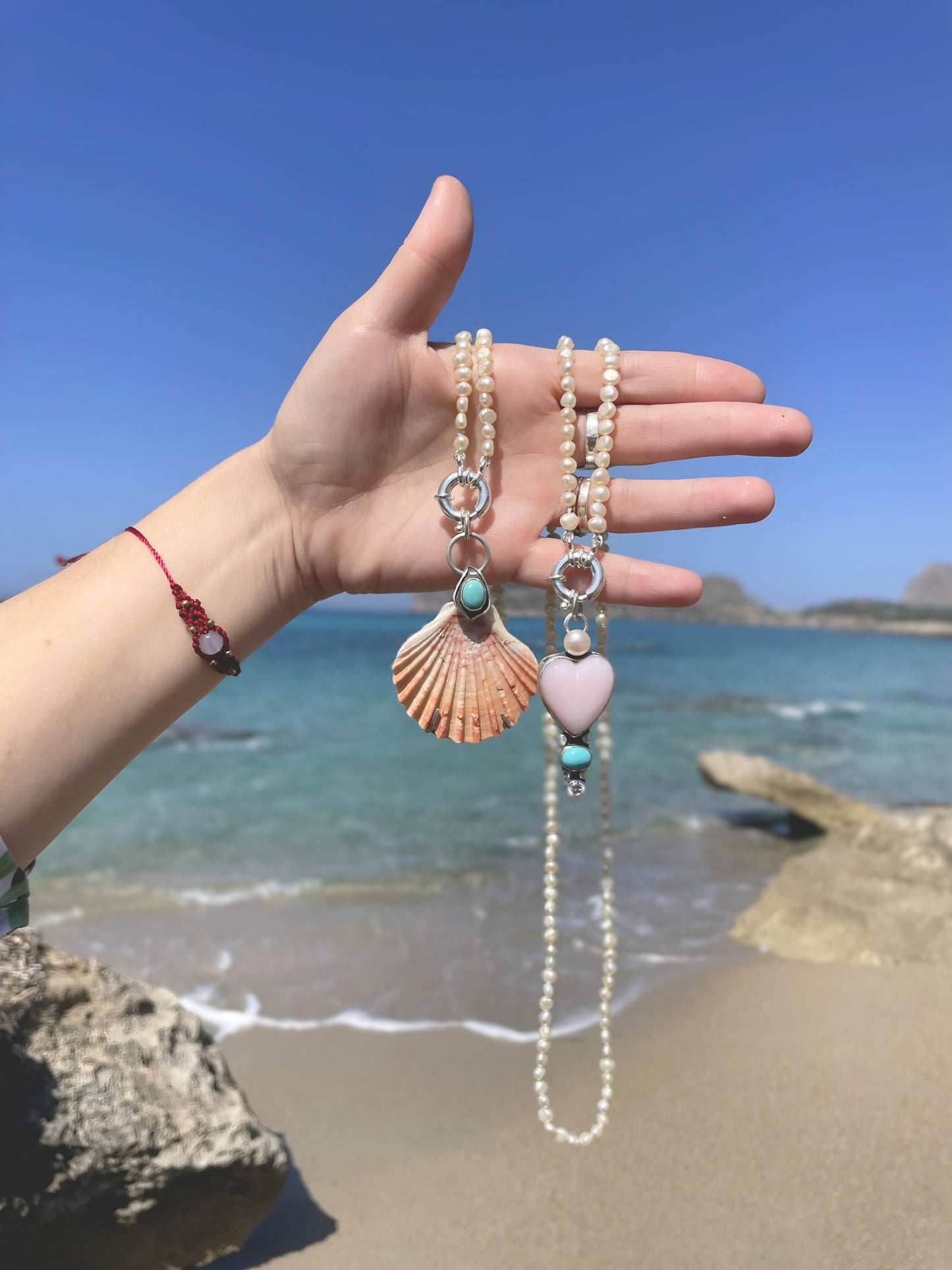 Shell pendant (Silver and Turquoise)