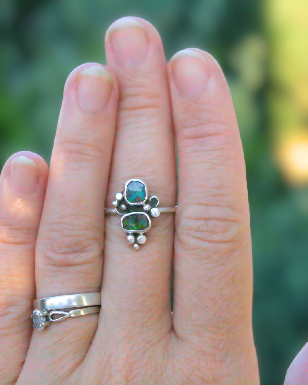 Australian boulder opal - ring (size 7 1/4)
