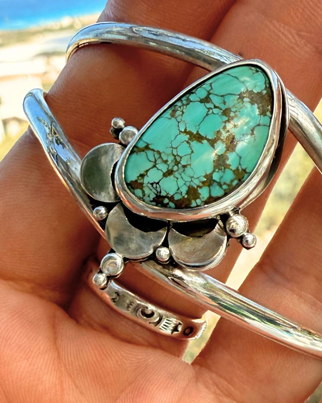 Natural Royston turquoise - cuff