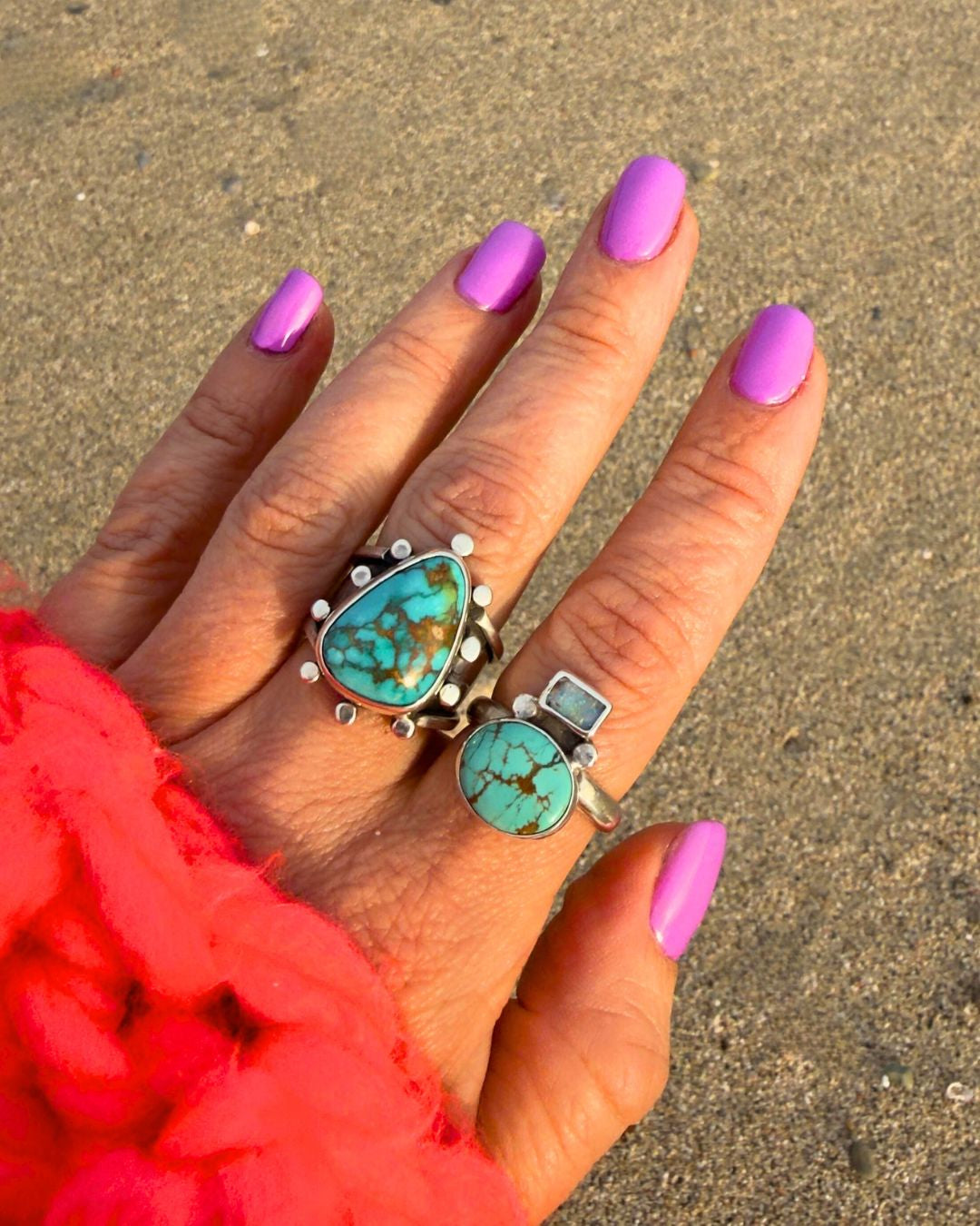 Opal & Turquoise ring - size 8