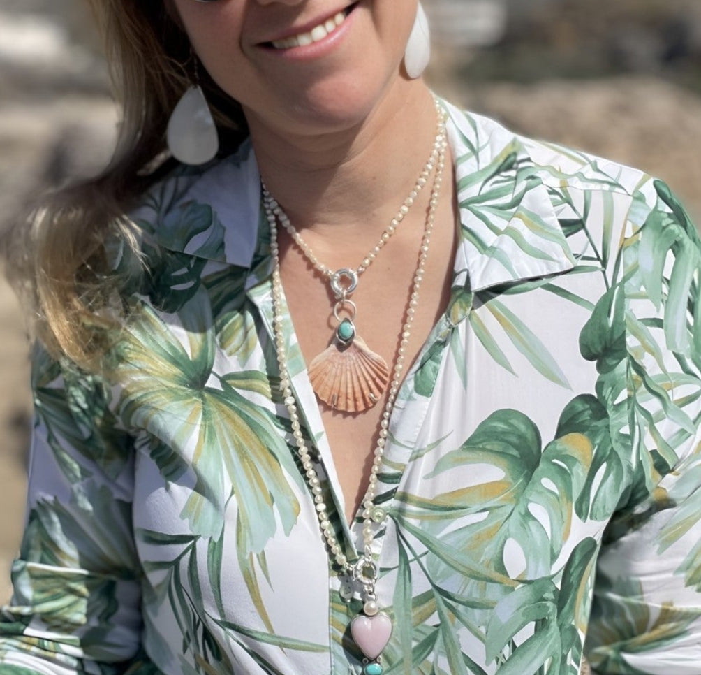 Shell pendant (Silver and Turquoise)