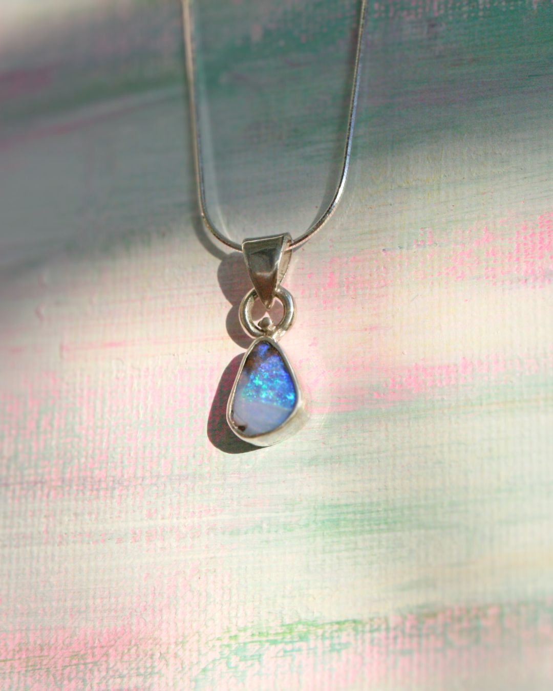 Boulder crystal opal necklace (size 16in)