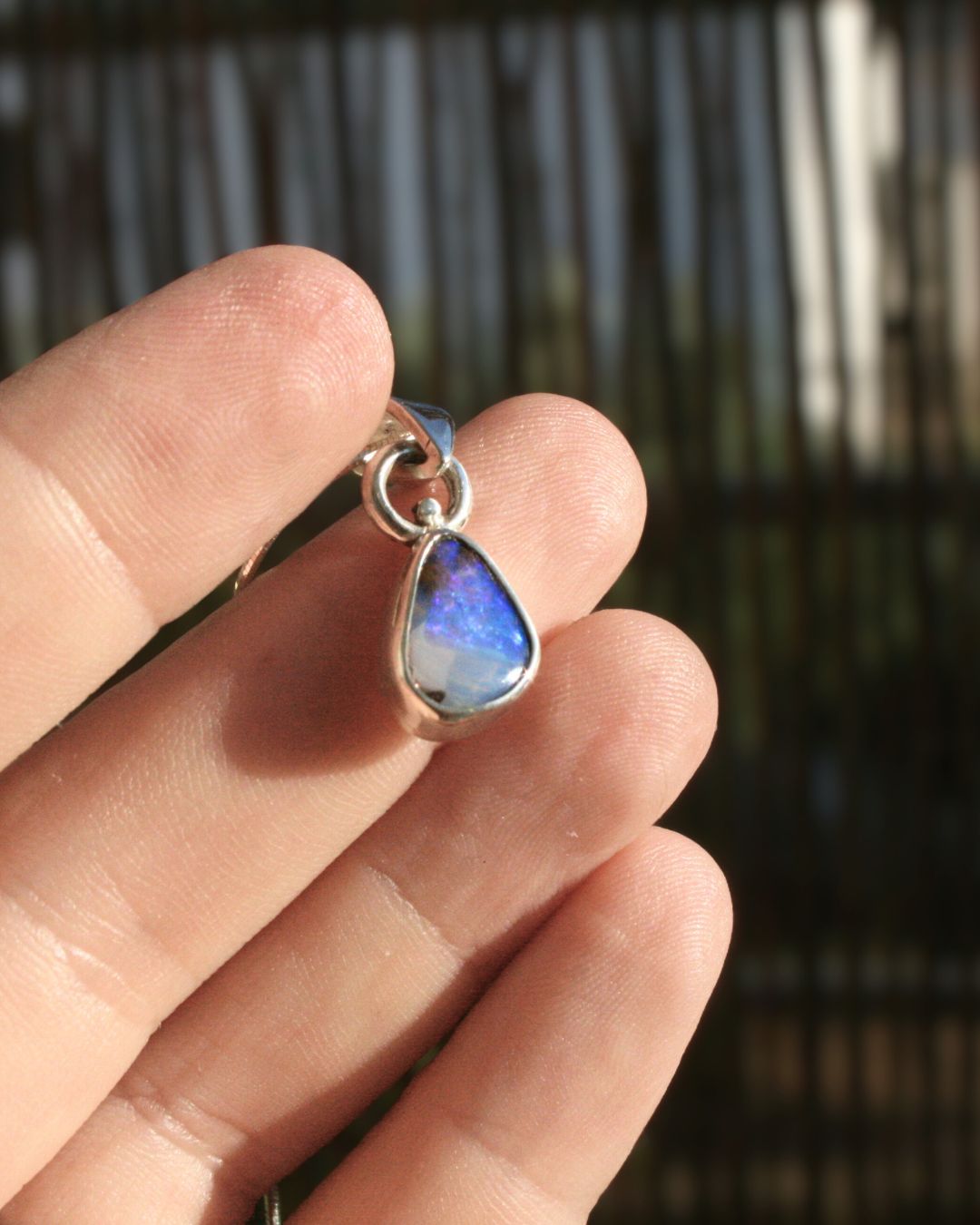 Boulder crystal opal necklace (size 16in)