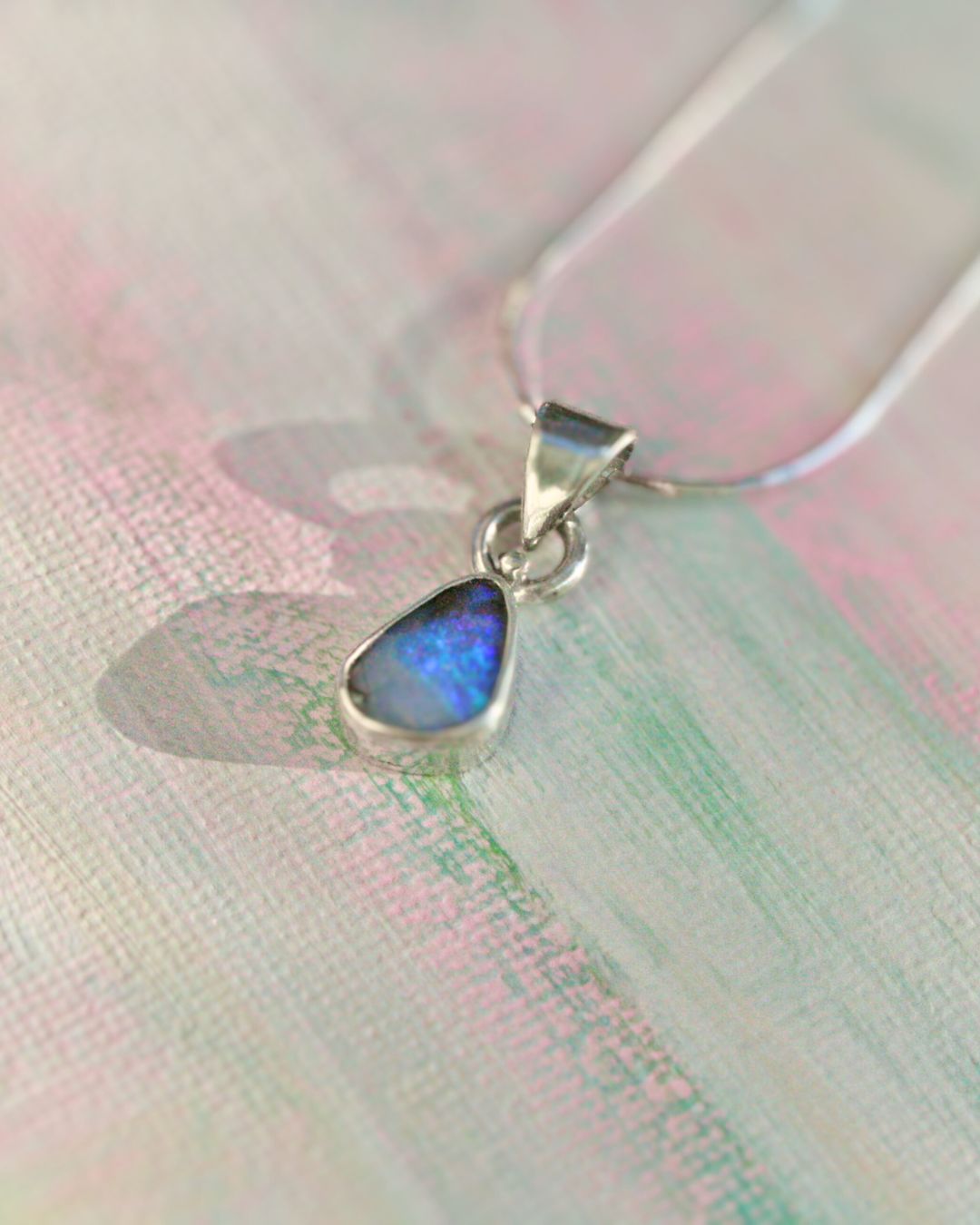 Boulder crystal opal necklace (size 16in)