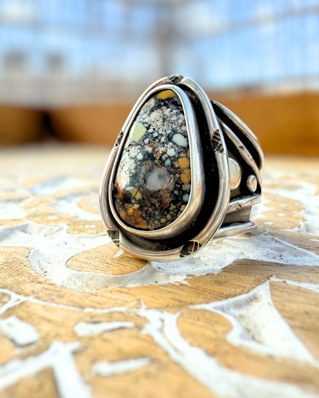 Variscite - statement ring 7 - 7,5 size