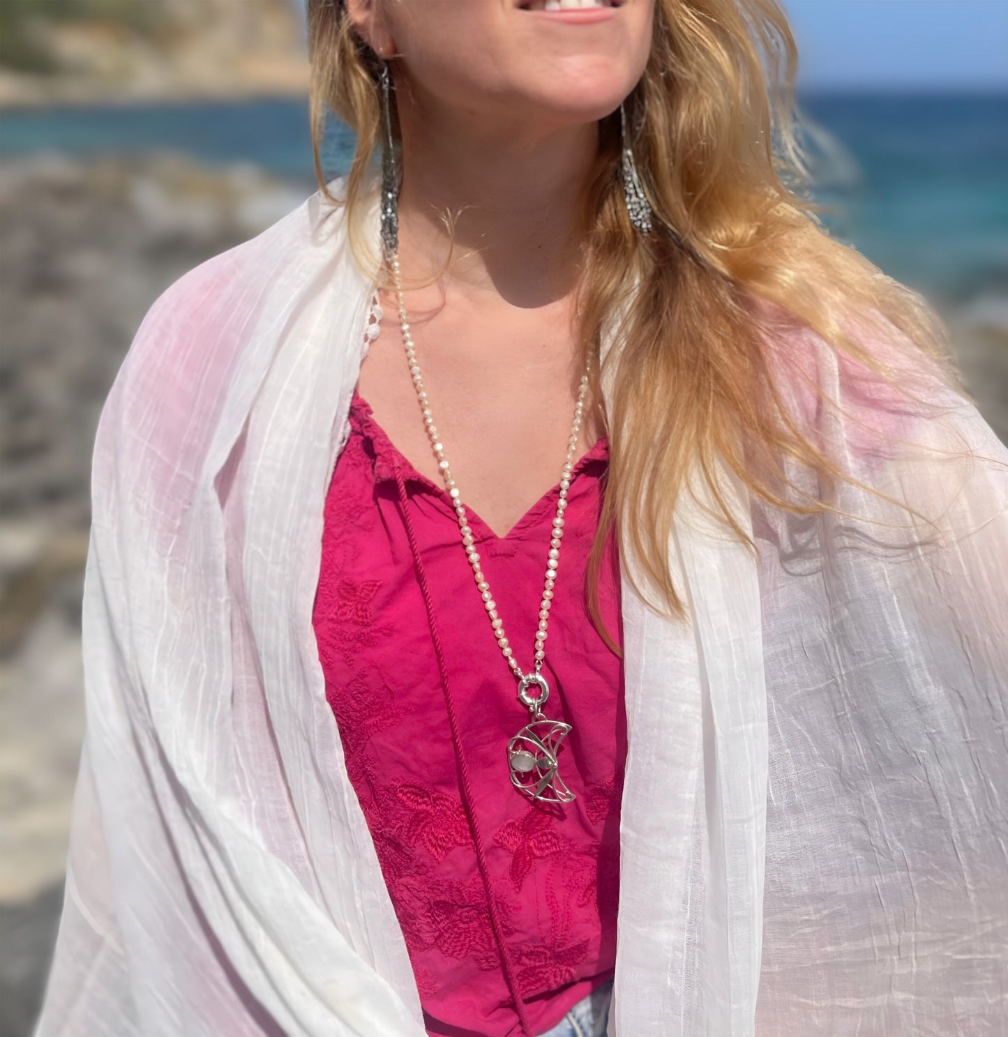 Sun & Moon (Pearl necklace, 70cm)