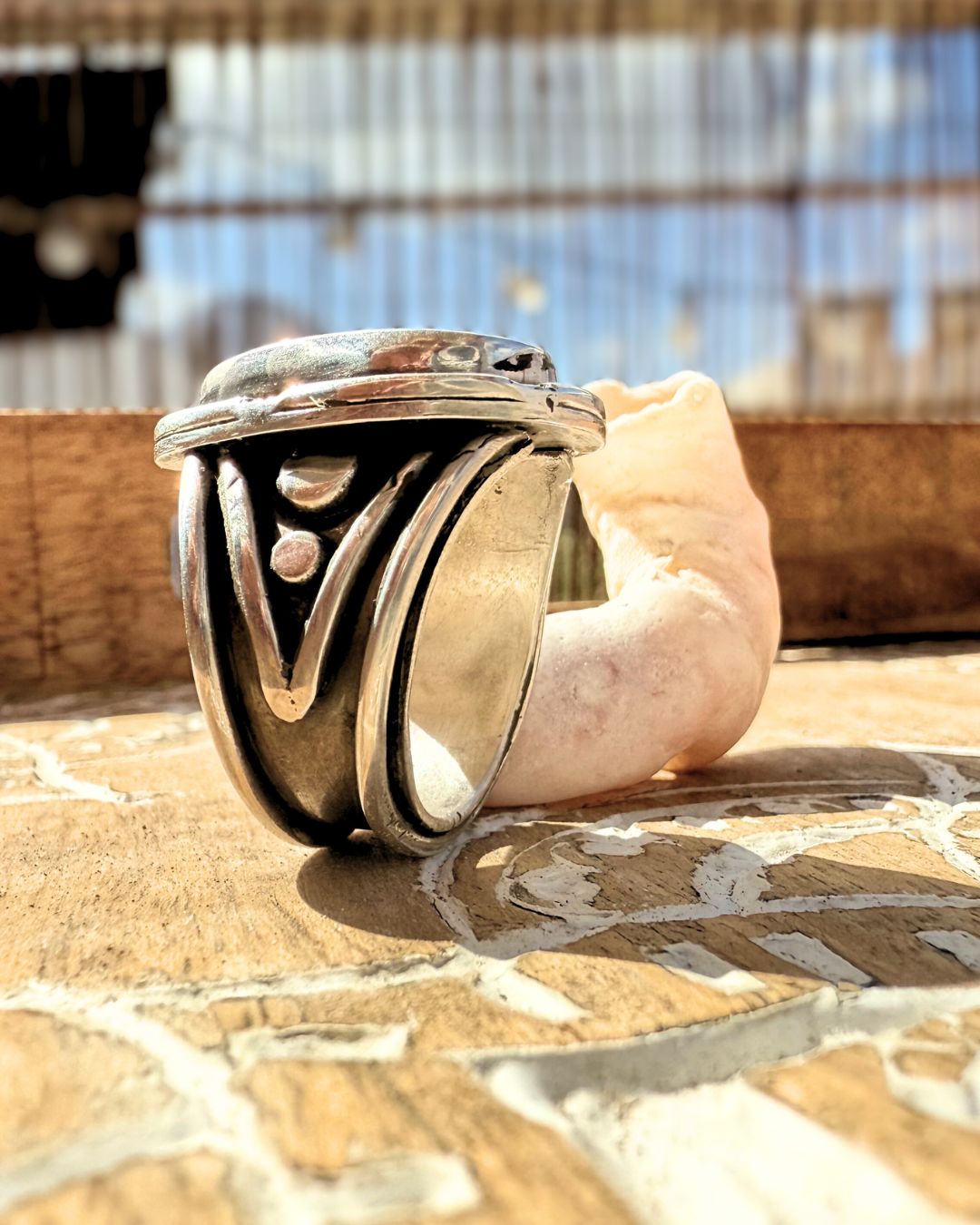 Variscite - statement ring 7 - 7,5 size