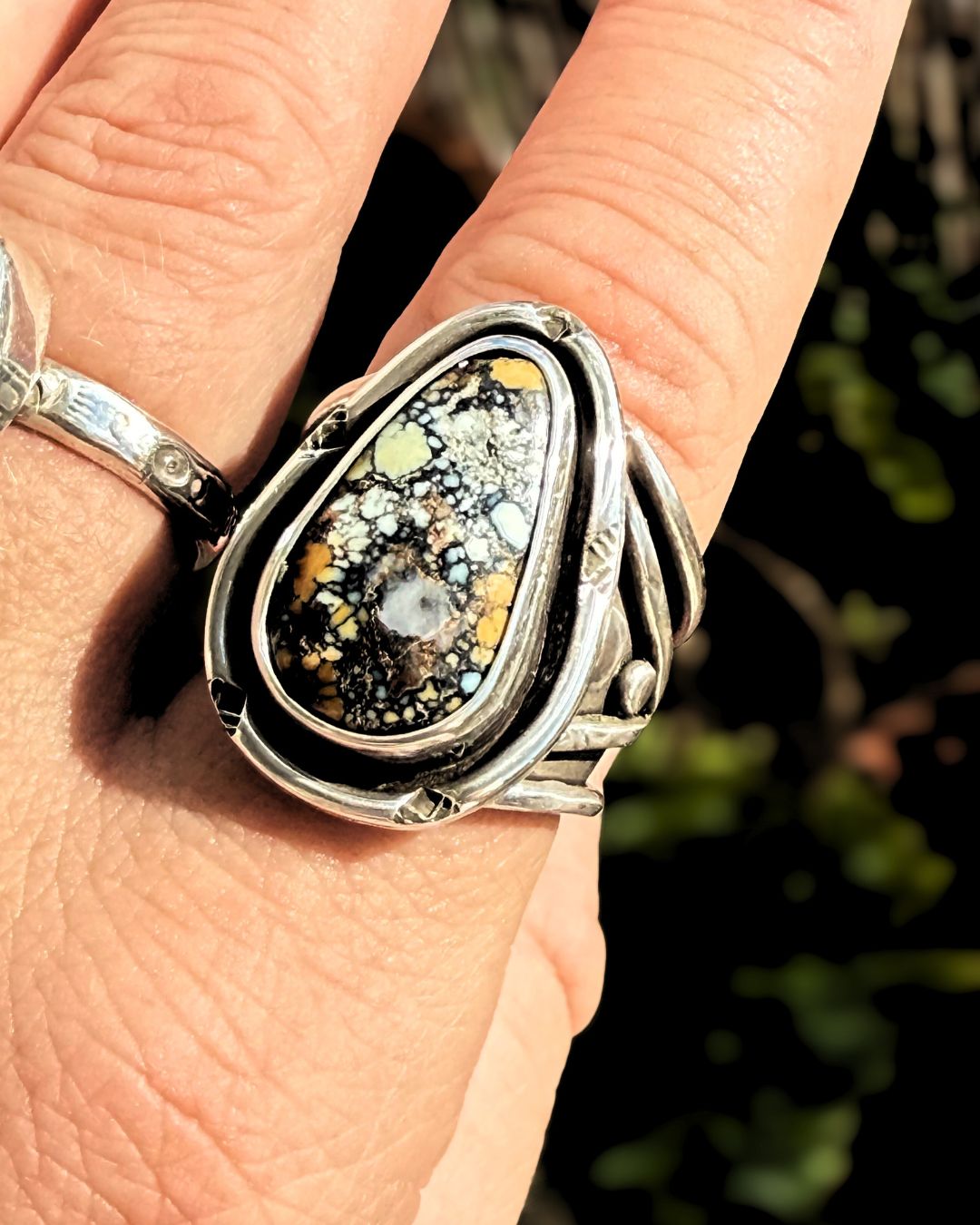 Variscite - statement ring 7 - 7,5 size