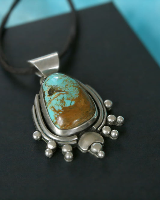 Vintage Tyrone turquoise - pendant (size 1,6 in)