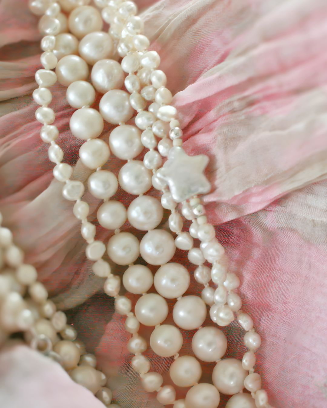 Pearl necklace - sailor (16,5 in)