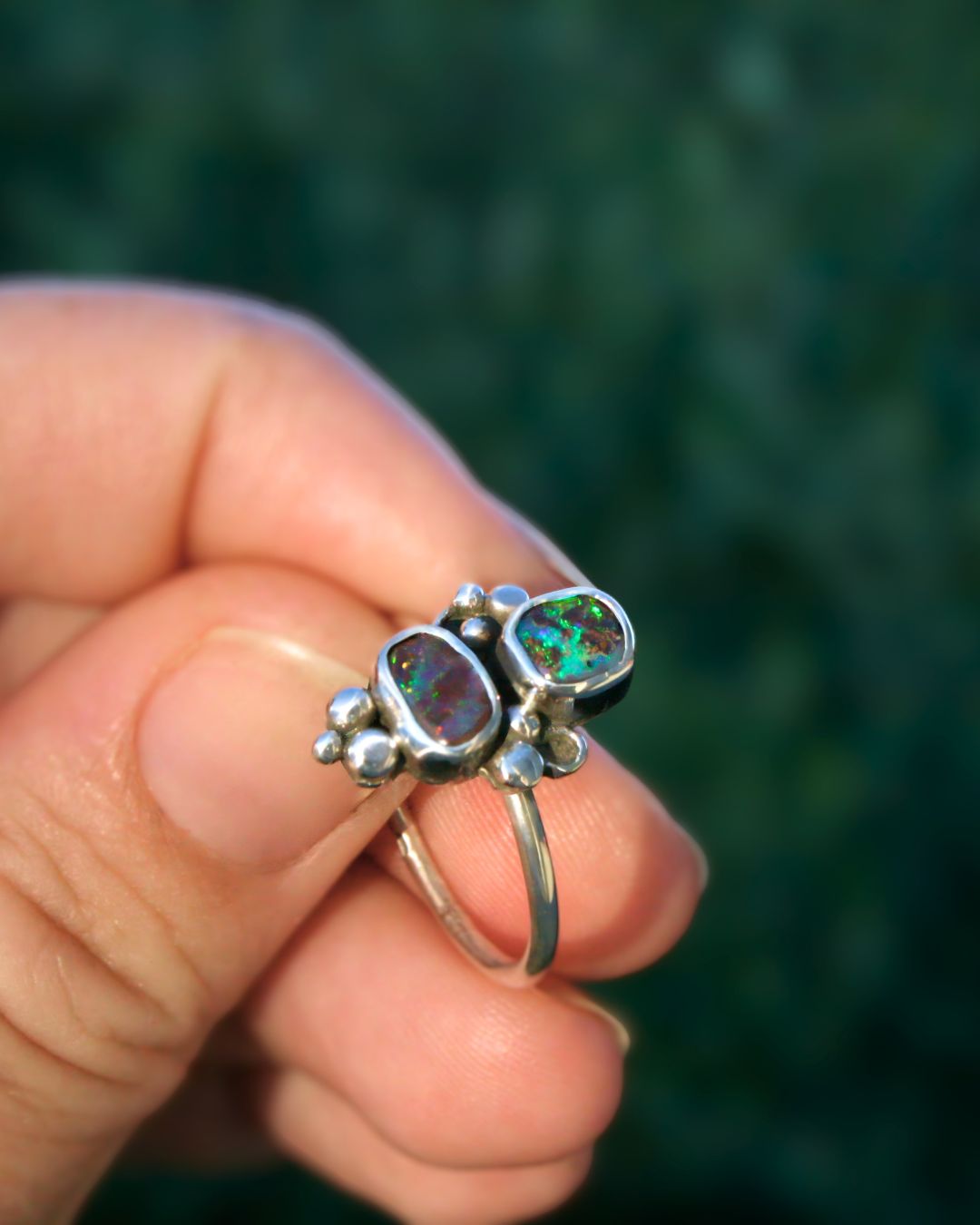 Australian boulder opal - ring (size 7 1/4)