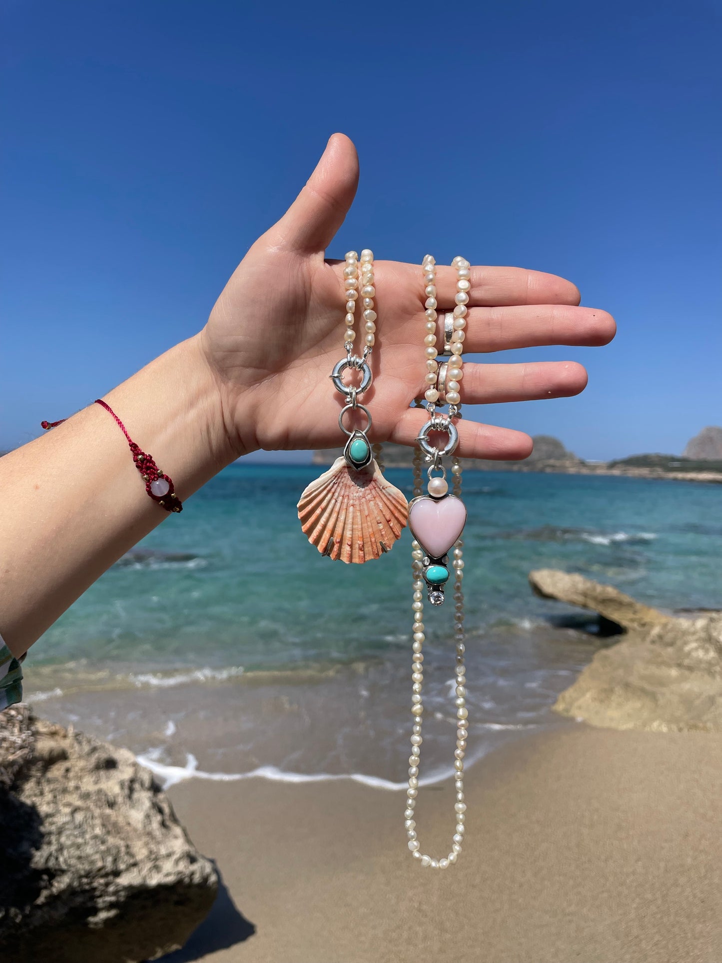 Shell pendant (Silver and Turquoise)