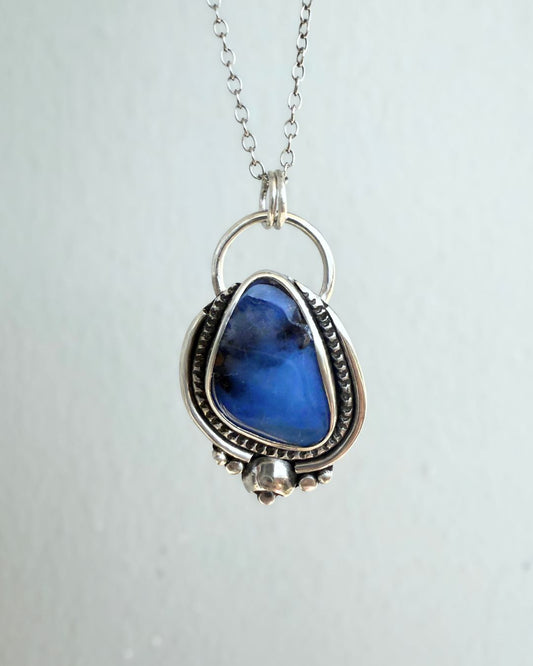 Boulder opal - deep blue ocean