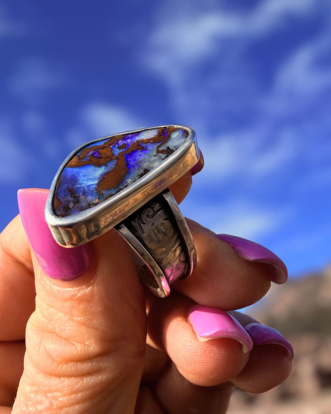 Ocean opal ring - size 8-8,5