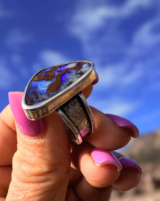 Ocean opal ring - size 8-8,5