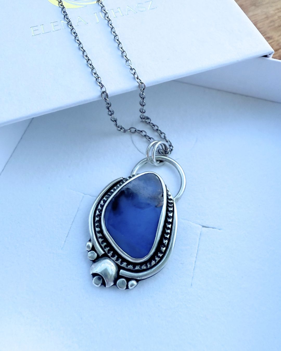 Boulder opal - deep blue ocean