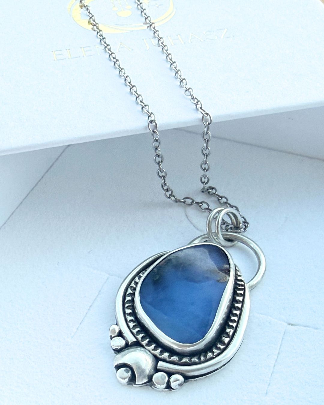 Boulder opal - deep blue ocean