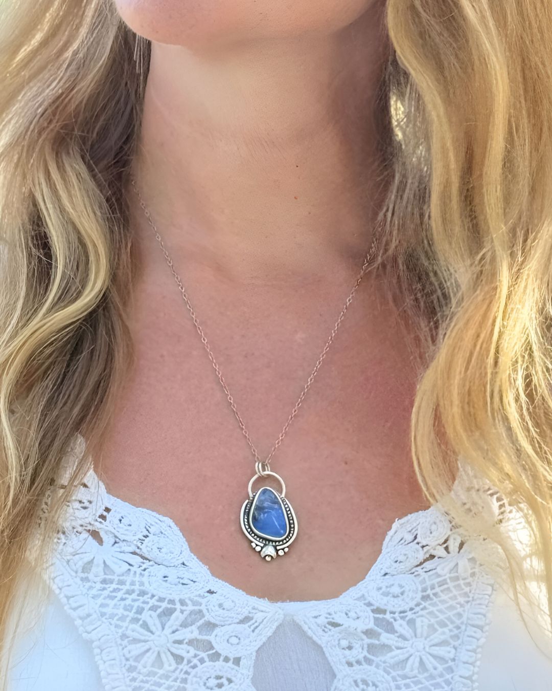 Boulder opal - deep blue ocean