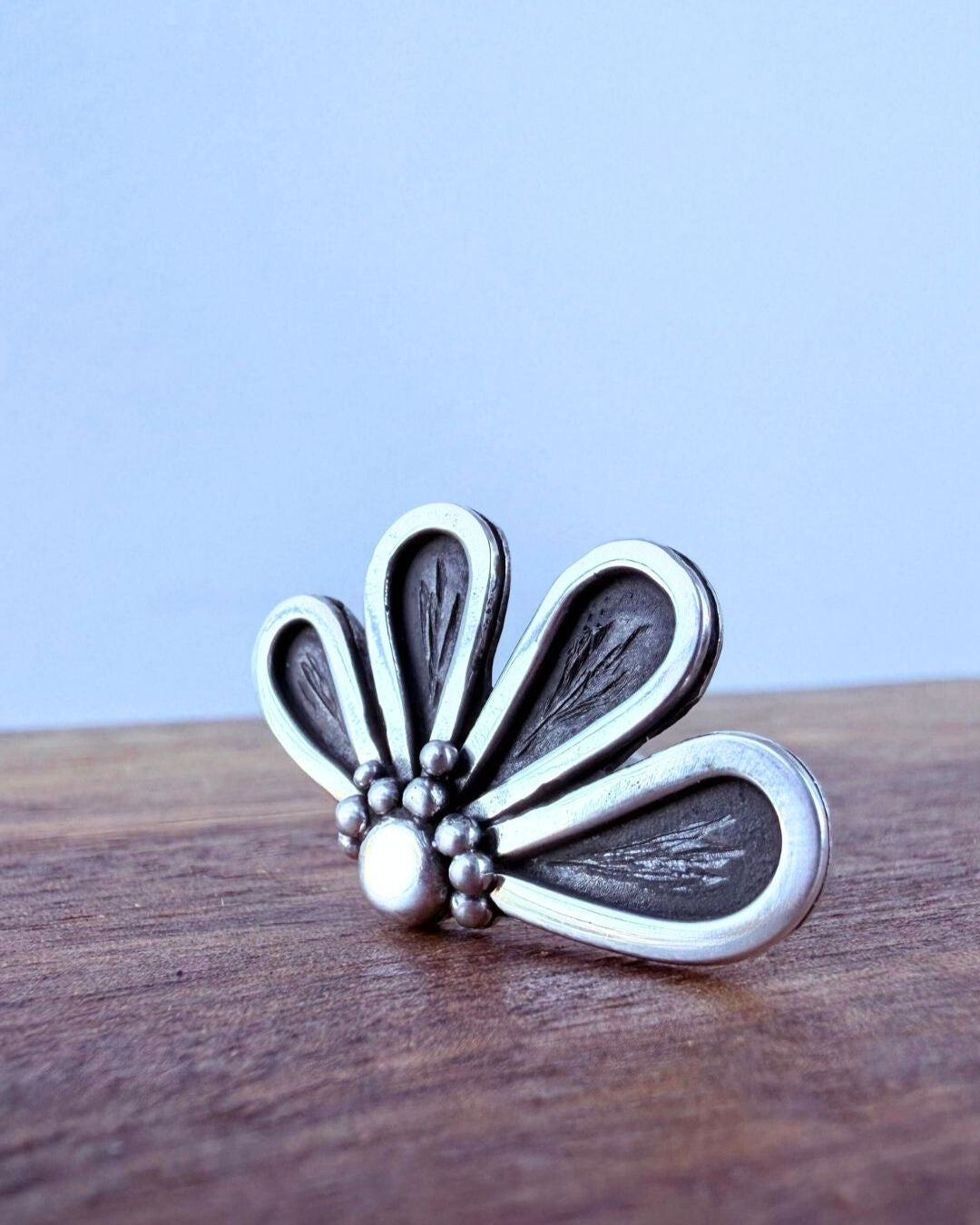 Sterling silver 925 flower ring - choose your size