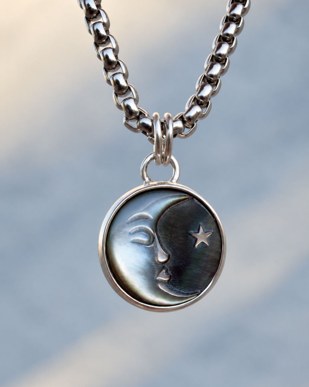 Moon Pendant with Black Mother of Pearl