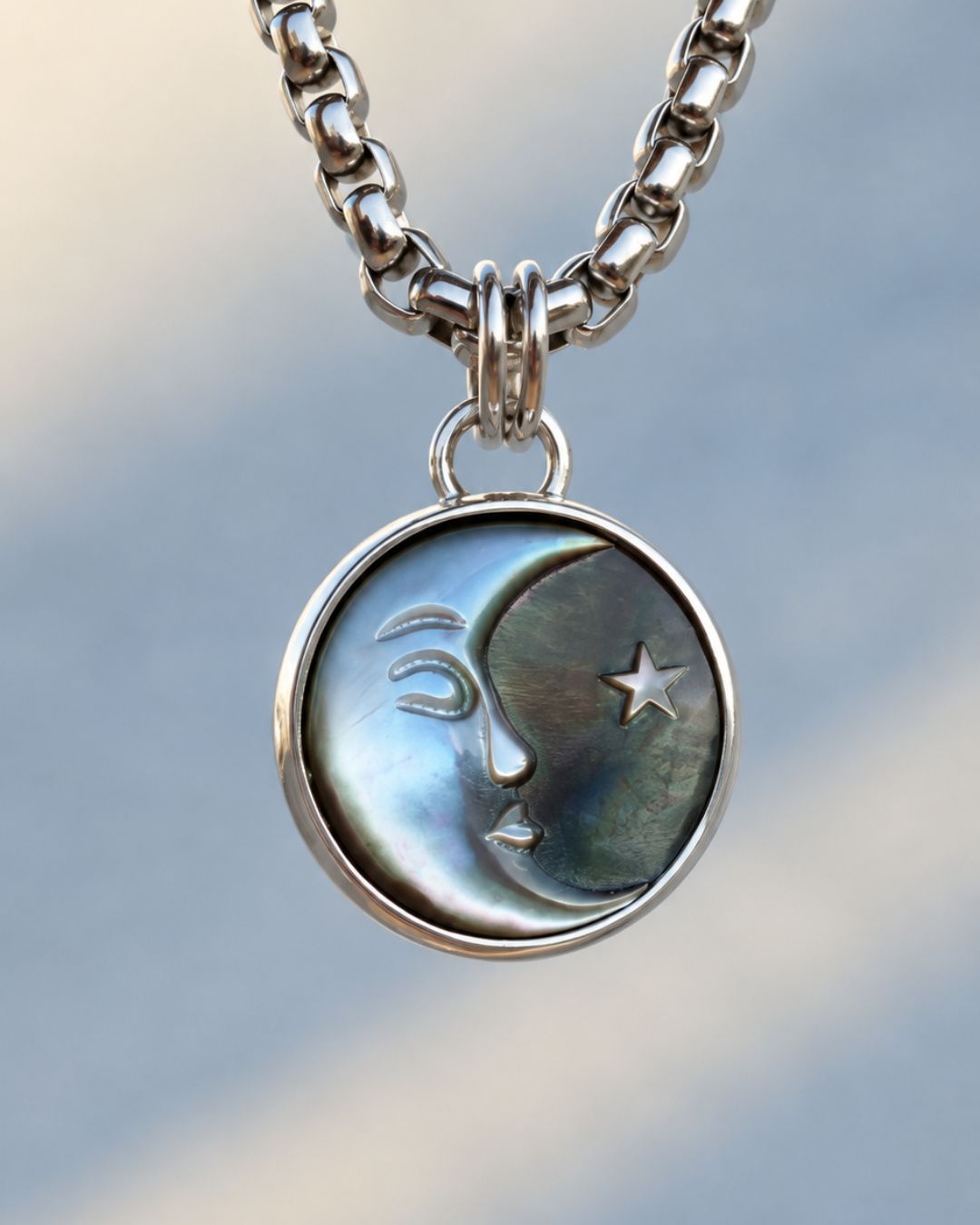 Moon Pendant with Black Mother of Pearl