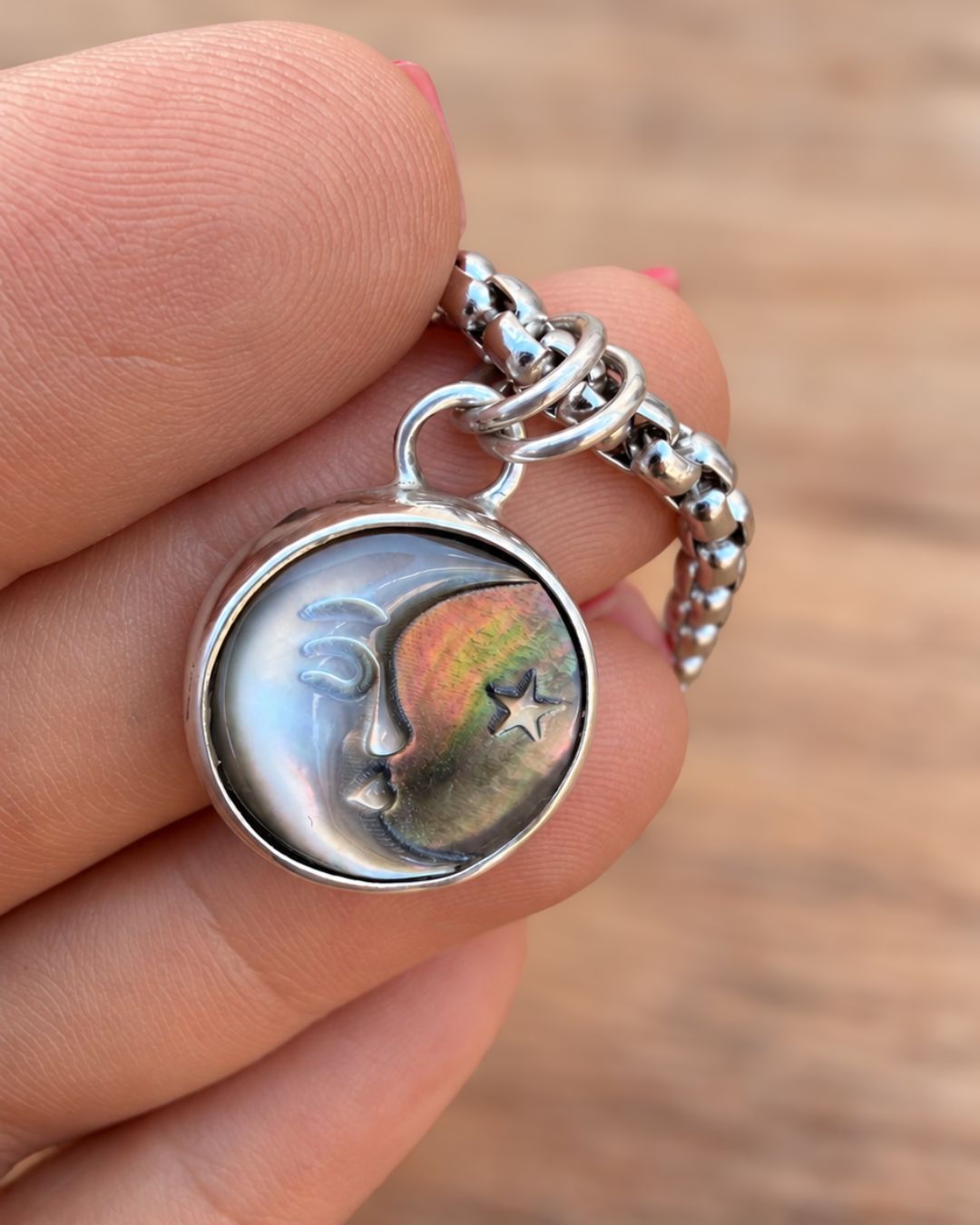 Moon Pendant with Black Mother of Pearl