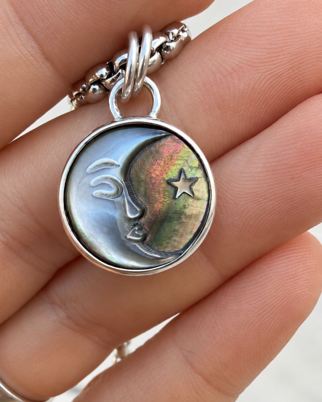 Moon Pendant with Black Mother of Pearl