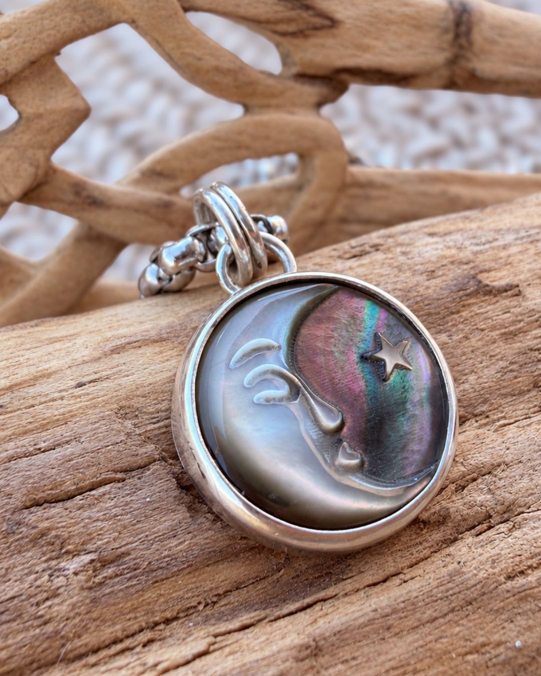 Moon Pendant with Black Mother of Pearl