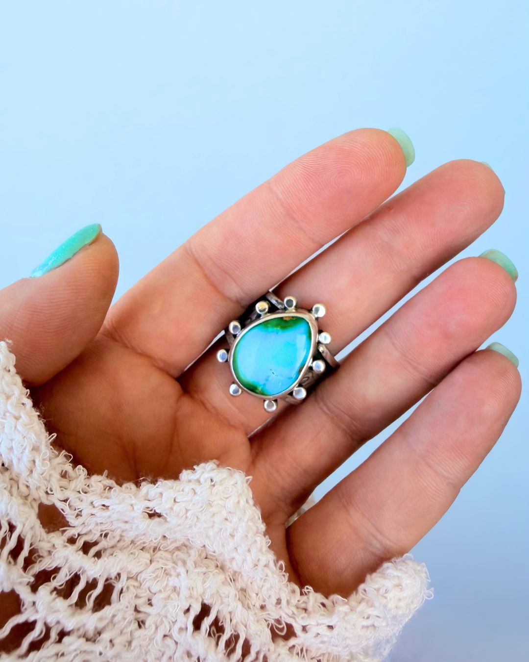 Sonoran Gold turquoise ring - size 6,5 -7,5