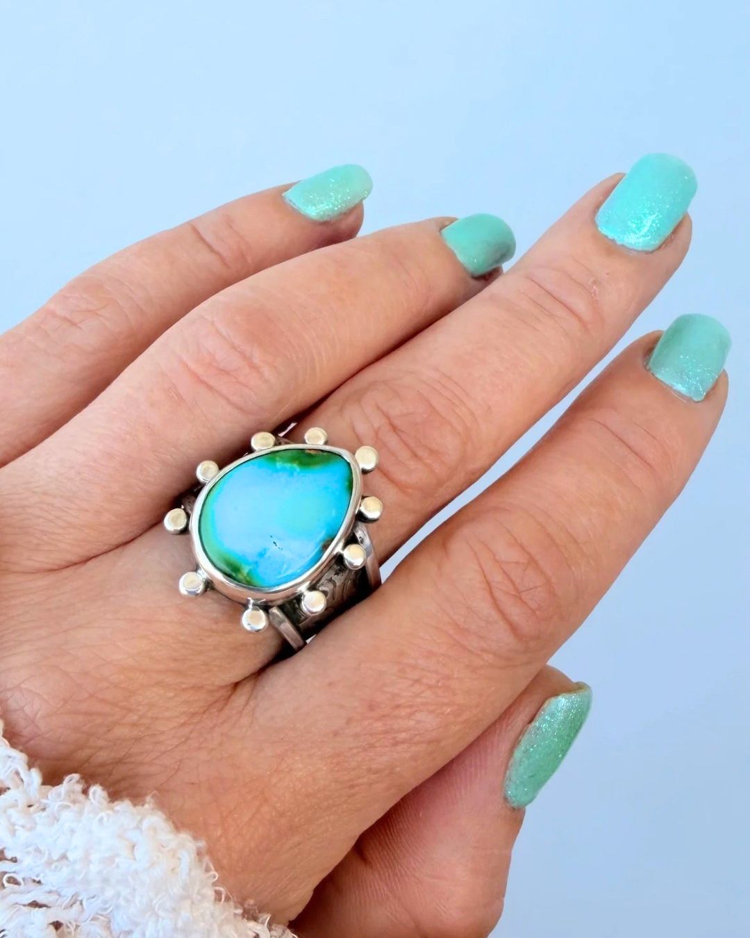 Sonoran Gold turquoise ring - size 6,5 -7,5