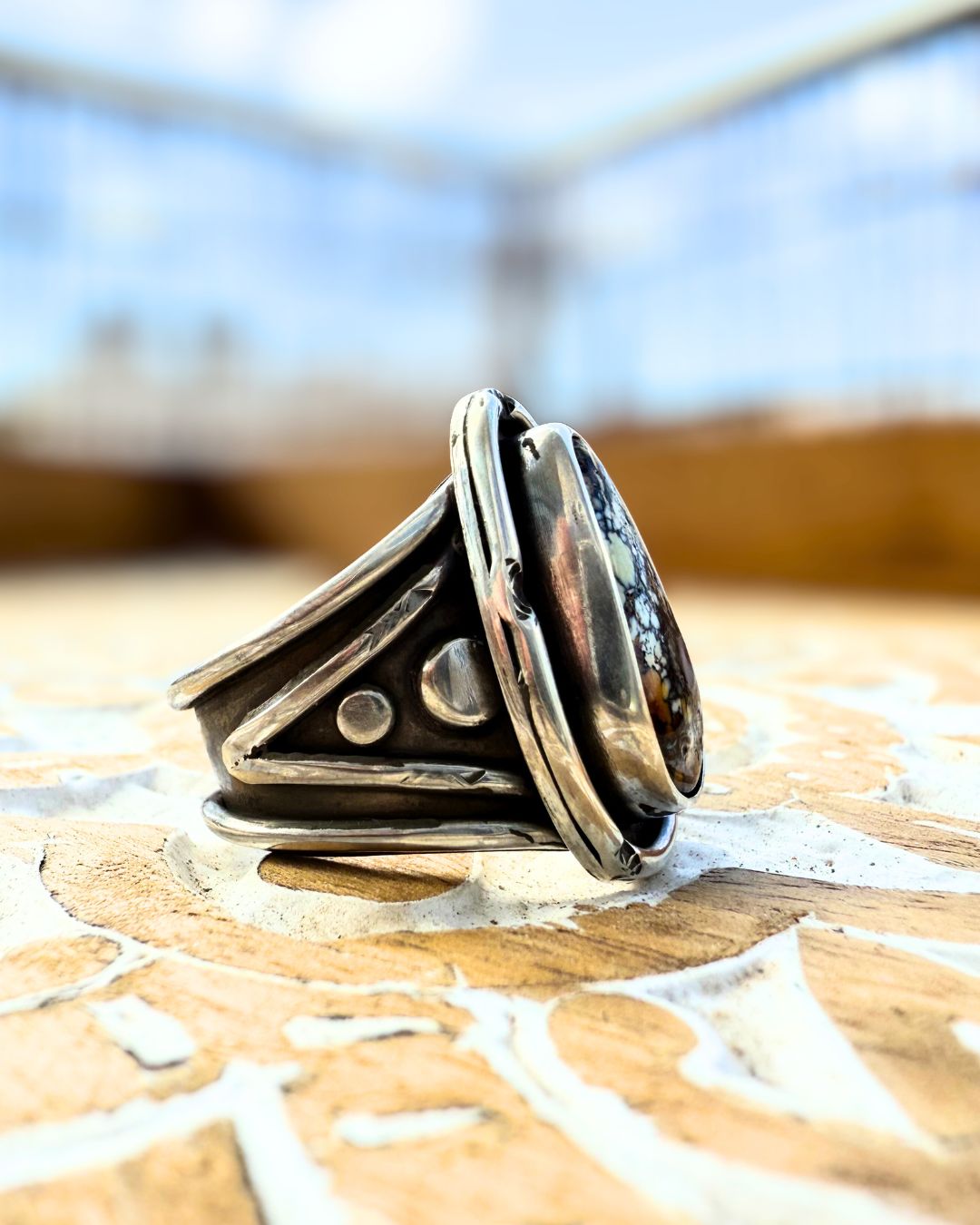 Variscite - statement ring 7 - 7,5 size